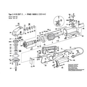 для угловой шлифмашины Bosch PWS 1800 220 V 0603257003, деталировка 1