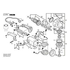 для угловой шлифмашины Bosch PWS 1800 230 V 0603349003, деталировка 1