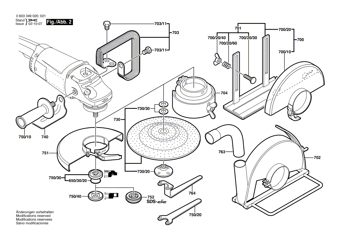 для угловой шлифмашины Bosch PWS 1800 230 V 0603349020, деталировка 2