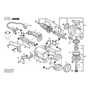 для угловой шлифмашины Bosch PWS 1900 230 V 0603359020, деталировка 1