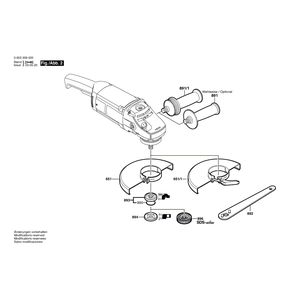 для угловой шлифмашины Bosch PWS 1900 230 V 0603359020, деталировка 2