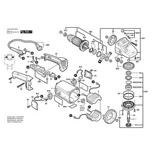 для угловой шлифмашины Bosch PWS 1900 230 V 3603C59W01, деталировка 1