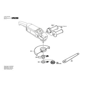 для угловой шлифмашины Bosch PWS 1900 230 V 3603C59W01, деталировка 2