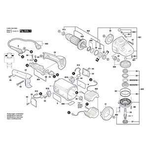 для угловой шлифмашины Bosch PWS 1900 230 V 3603C59W06, деталировка 1