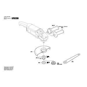 для угловой шлифмашины Bosch PWS 1900 230 V 3603C59W06, деталировка 2