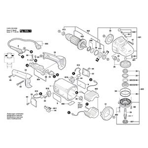 для угловой шлифмашины Bosch PWS 1900 230 V 3603C59W08, деталировка 1