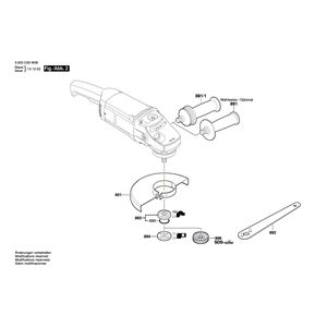 для угловой шлифмашины Bosch PWS 1900 230 V 3603C59W08, деталировка 2