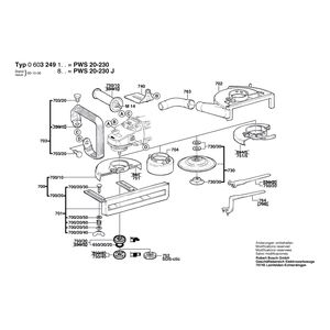 для угловой шлифмашины Bosch PWS 20-230 230 V 0603249103, деталировка 2