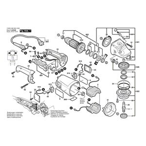 для угловой шлифмашины Bosch PWS 20-230 230 V 0603349903, деталировка 1