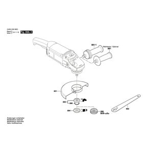 для угловой шлифмашины Bosch PWS 20-230 230 V 3603C59W0D, деталировка 2