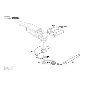 для угловой шлифмашины Bosch PWS 20-230 J 230 V 3603C59V05, деталировка 2