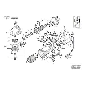 для угловой шлифмашины Bosch PWS 5-115 220 V 0603278003, деталировка 1