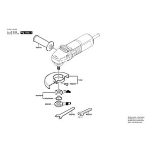 для угловой шлифмашины Bosch PWS 5-115 220 V 0603278003, деталировка 2