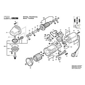 для угловой шлифмашины Bosch PWS 5-115 220 V 0603278103, деталировка 1