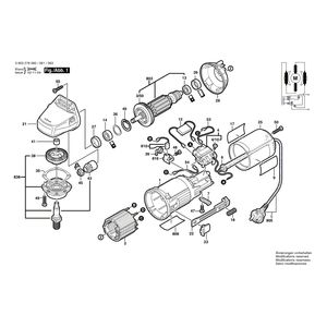 для угловой шлифмашины Bosch PWS 500 220 V 0603278060, деталировка 1