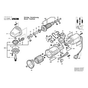 для угловой шлифмашины Bosch PWS 500 220 V 0603278160, деталировка 1