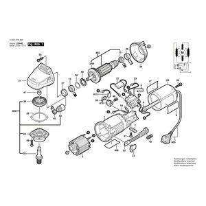 для угловой шлифмашины Bosch PWS 550 230 V 0603278483, деталировка 1