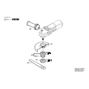 для угловой шлифмашины Bosch PWS 550 230 V 3603C99000, деталировка 2