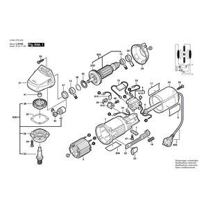 для угловой шлифмашины Bosch PWS 6-115 220 V 0603278203, деталировка 1