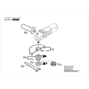 для угловой шлифмашины Bosch PWS 6-115 230 V 0603372003, деталировка 2