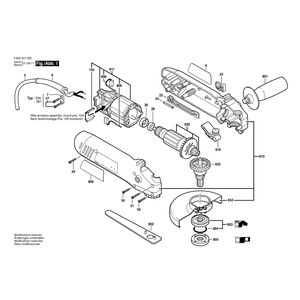 для угловой шлифмашины Bosch PWS 6-115 230 V 0603401003, деталировка 1