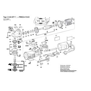 для угловой шлифмашины Bosch PWS 6-115 E 220 V 0603277703, деталировка 1