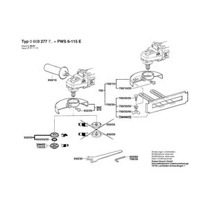 для угловой шлифмашины Bosch PWS 6-115 E 220 V 0603277703, деталировка 2