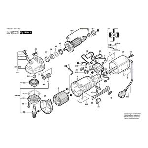 для угловой шлифмашины Bosch PWS 600 230 V 0603371003, деталировка 1