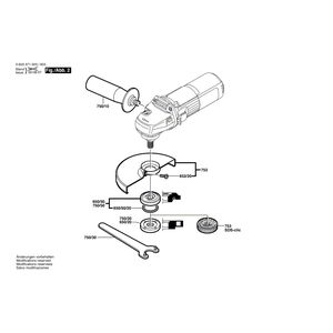 для угловой шлифмашины Bosch PWS 600 230 V 0603371003, деталировка 2