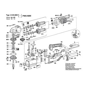 для угловой шлифмашины Bosch PWS 6000 220 V 0603253003, деталировка 1