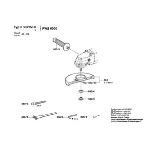 для угловой шлифмашины Bosch PWS 6000 220 V 0603253003, деталировка 2