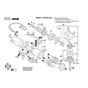 для угловой шлифмашины Bosch PWS 650 230 V 3603D11000, деталировка 1