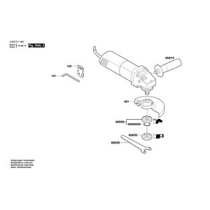 для угловой шлифмашины Bosch PWS 650 230 V 3603D11000, деталировка 2