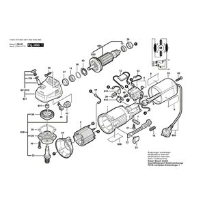 для угловой шлифмашины Bosch PWS 7-115 230 V 0603373003, деталировка 1