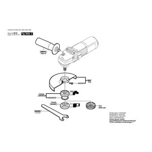 для угловой шлифмашины Bosch PWS 7-115 230 V 0603373003, деталировка 2