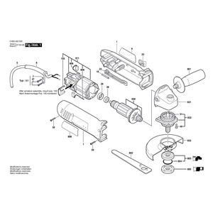 для угловой шлифмашины Bosch PWS 7-115 230 V 0603402003, деталировка 1