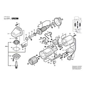 для угловой шлифмашины Bosch PWS 7-115 E 230 V 0603278703, деталировка 1