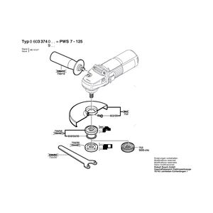 для угловой шлифмашины Bosch PWS 7-125 230 V 0603374003, деталировка 2