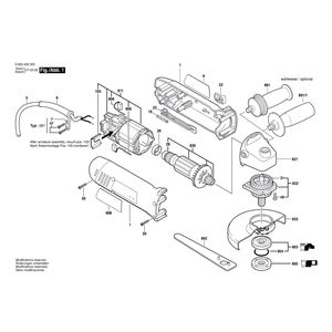 для угловой шлифмашины Bosch PWS 7-125 230 V 0603403003, деталировка 1