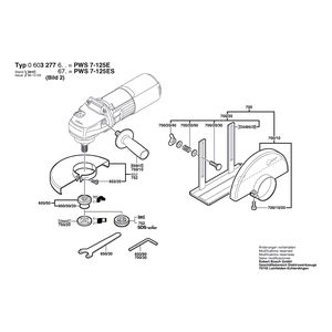 для угловой шлифмашины Bosch PWS 7-125 E 230 V 0603277603, деталировка 2