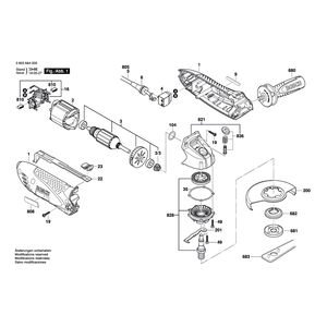 для угловой шлифмашины Bosch PWS 700-115 230 V 3603A64200, деталировка 1