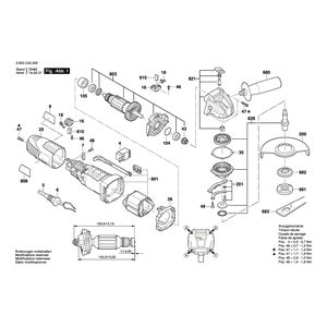 для угловой шлифмашины Bosch PWS 700-115 230 V 3603CA2000, деталировка 1