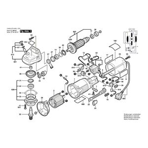 для угловой шлифмашины Bosch PWS 710 230 V 0603273203, деталировка 1