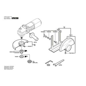 для угловой шлифмашины Bosch PWS 710 230 V 0603273203, деталировка 2