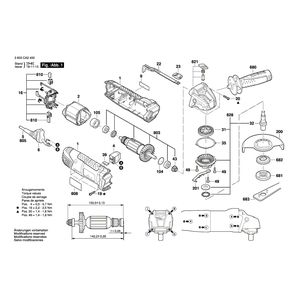 для угловой шлифмашины Bosch PWS 750-115 230 V 3603CA2400, деталировка 1