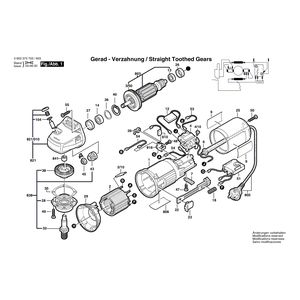 для угловой шлифмашины Bosch PWS 8-125 CE 230 V 0603375703, деталировка 1