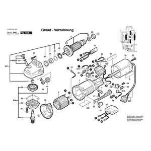 для угловой шлифмашины Bosch PWS 8-125 CE 230 V 3603C99B00, деталировка 1