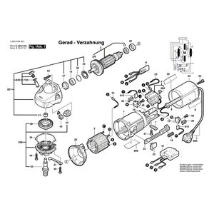 для угловой шлифмашины Bosch PWS 8-125 CE 230 V 3603C99B01, деталировка 1