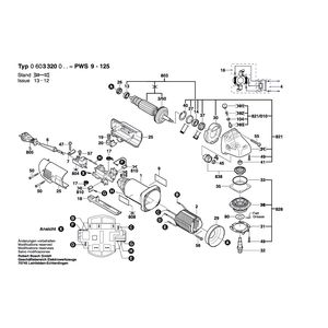 для угловой шлифмашины Bosch PWS 9-125 230 V 0603320003, деталировка 1