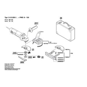 для угловой шлифмашины Bosch PWS 9-125 230 V 0603320003, деталировка 2